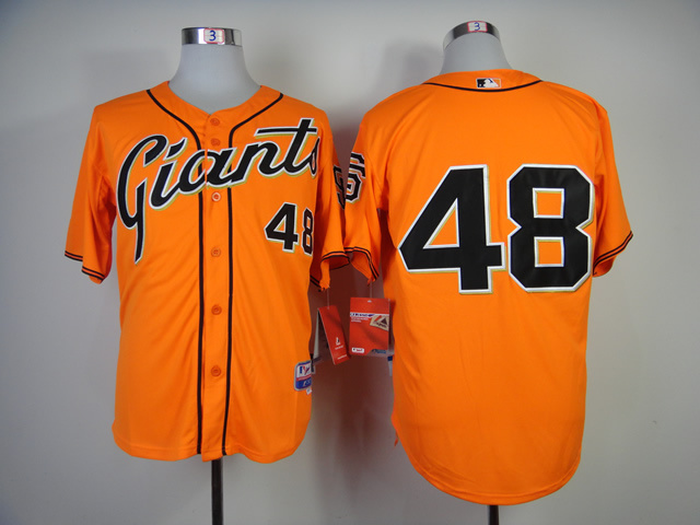 Men San Francisco Giants 48 Sandoval Orange MLB Jerseys